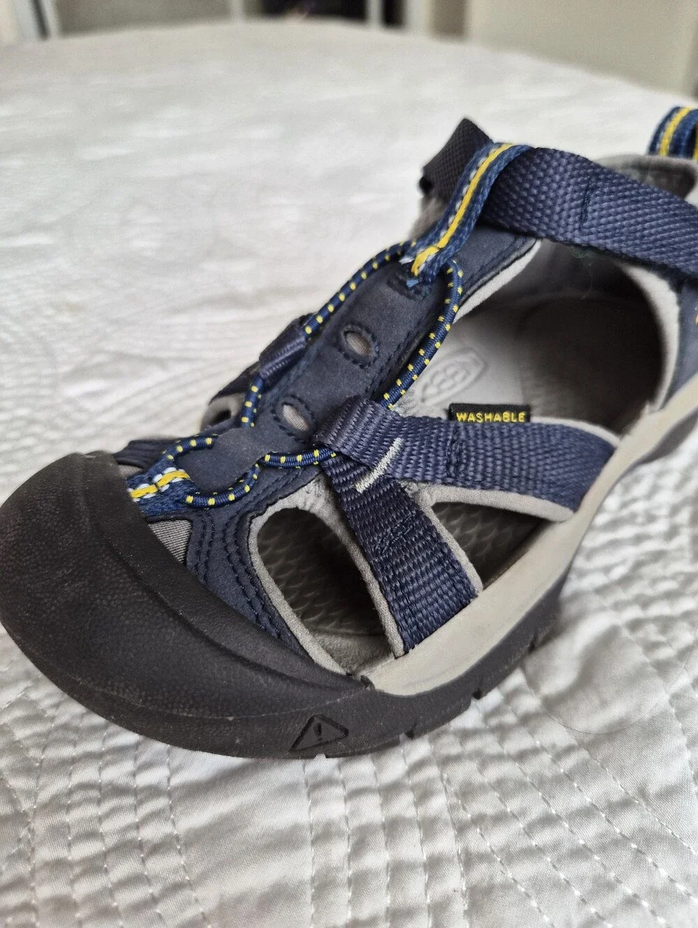 VGUC Keen Venice H2 Kid Navy Grey Boys 13 Waterproof